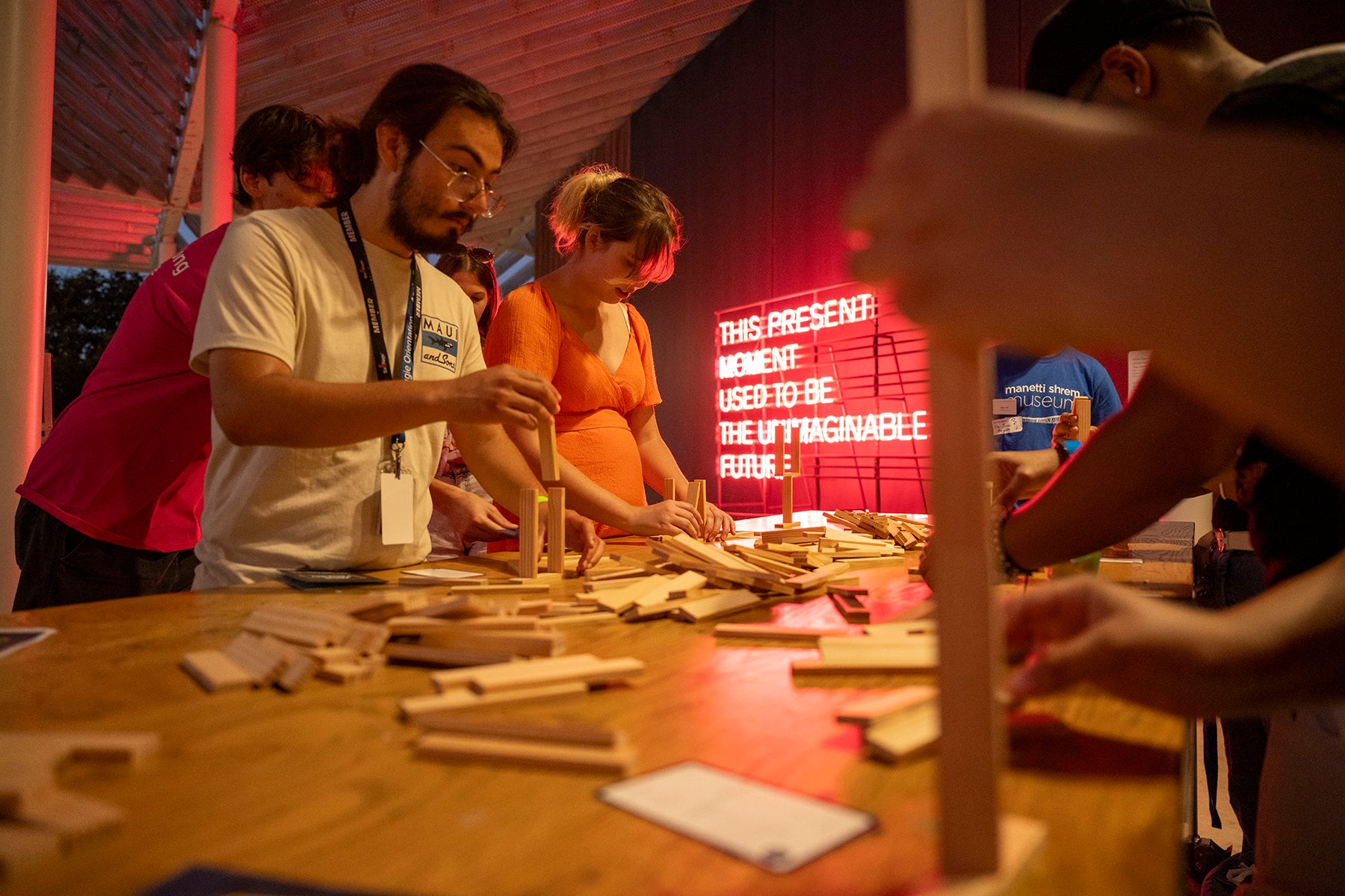 Students making art at event at Manetti Shrem Museum of Art