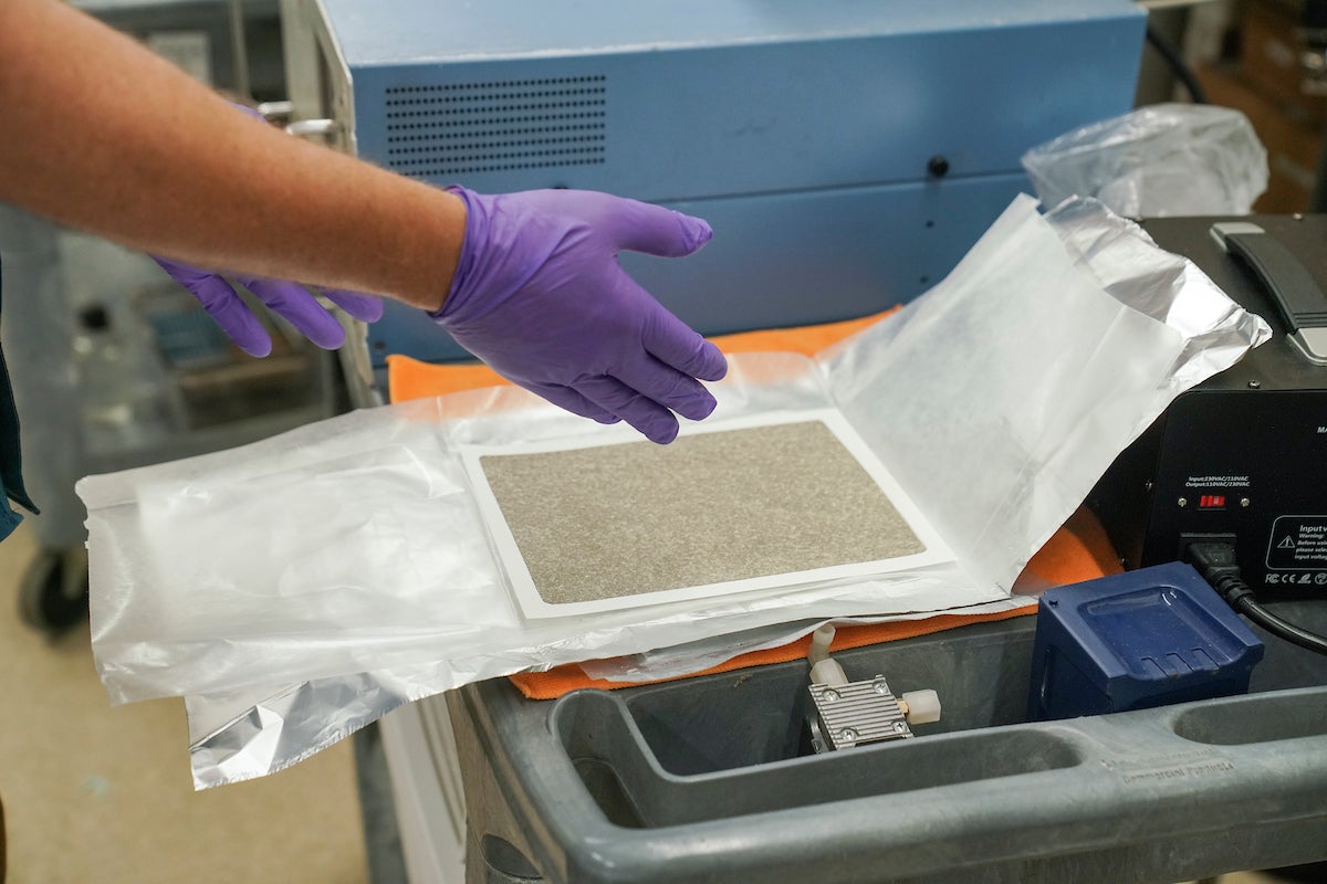 close up of air quality sample from wildfire smoke