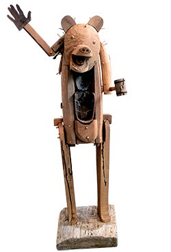 Bear sculpture, standing upright