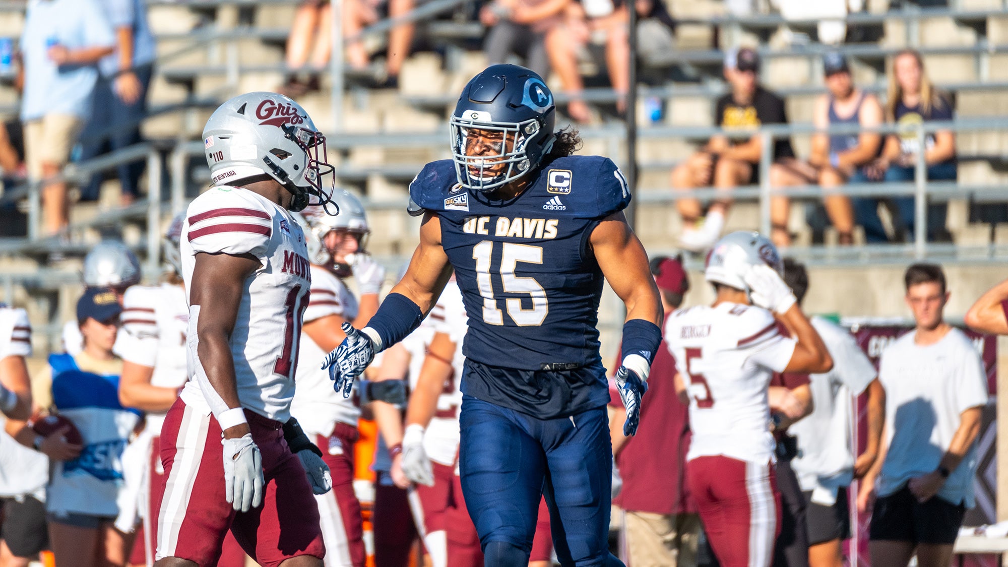 Teddye Buchanan with the UC Davis football team