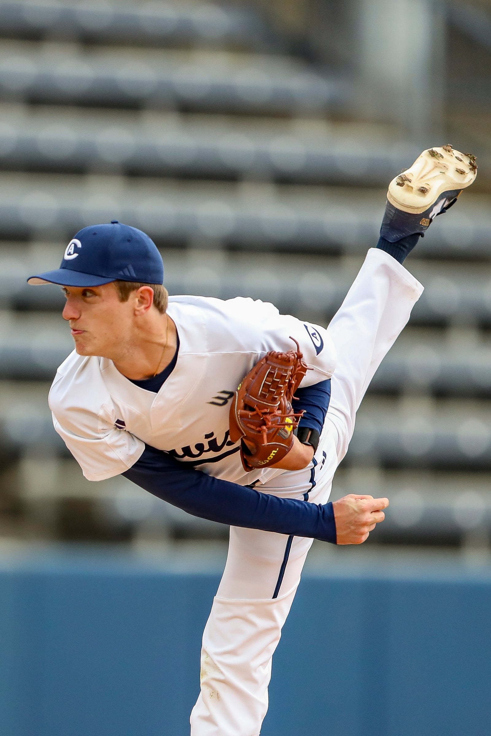 Baseball player after a throw