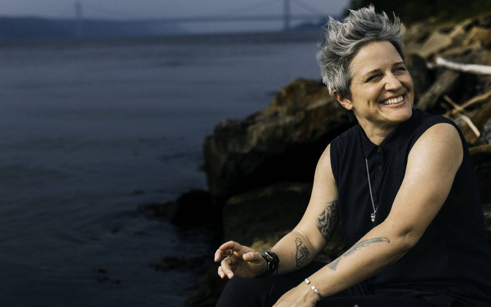 Woman dressed in black