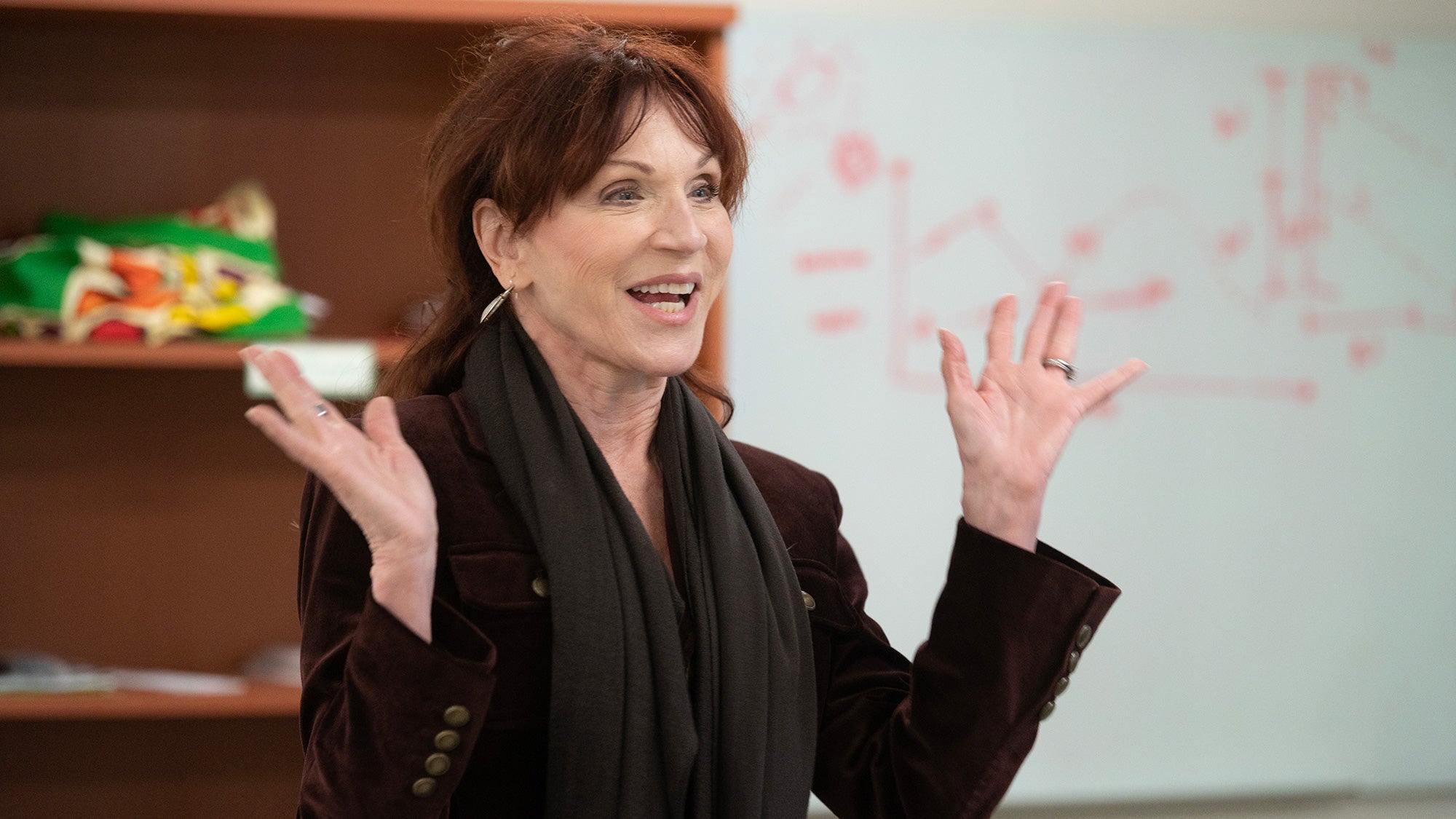 Actress Marilu Henner visits PSC 130: Human Memory class at UC Davis in February. (Gregory Urquiaga/UC Davis)