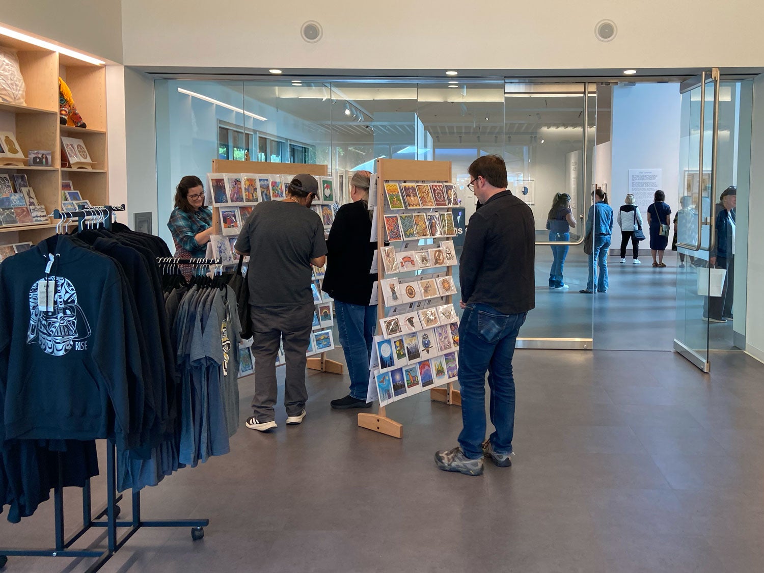 shoppers in Gorman gift shop