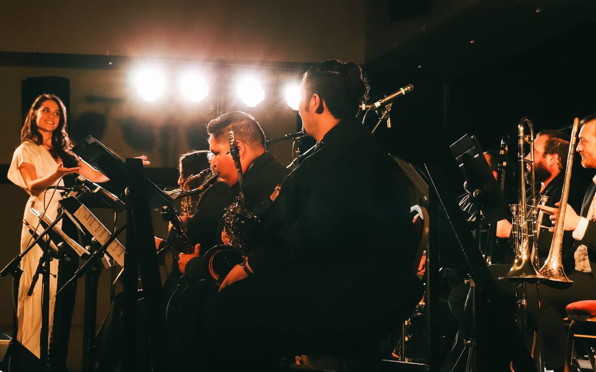 Julia Keefe sings in Indigenous Big Bands (Jasz Garrett/ photography)