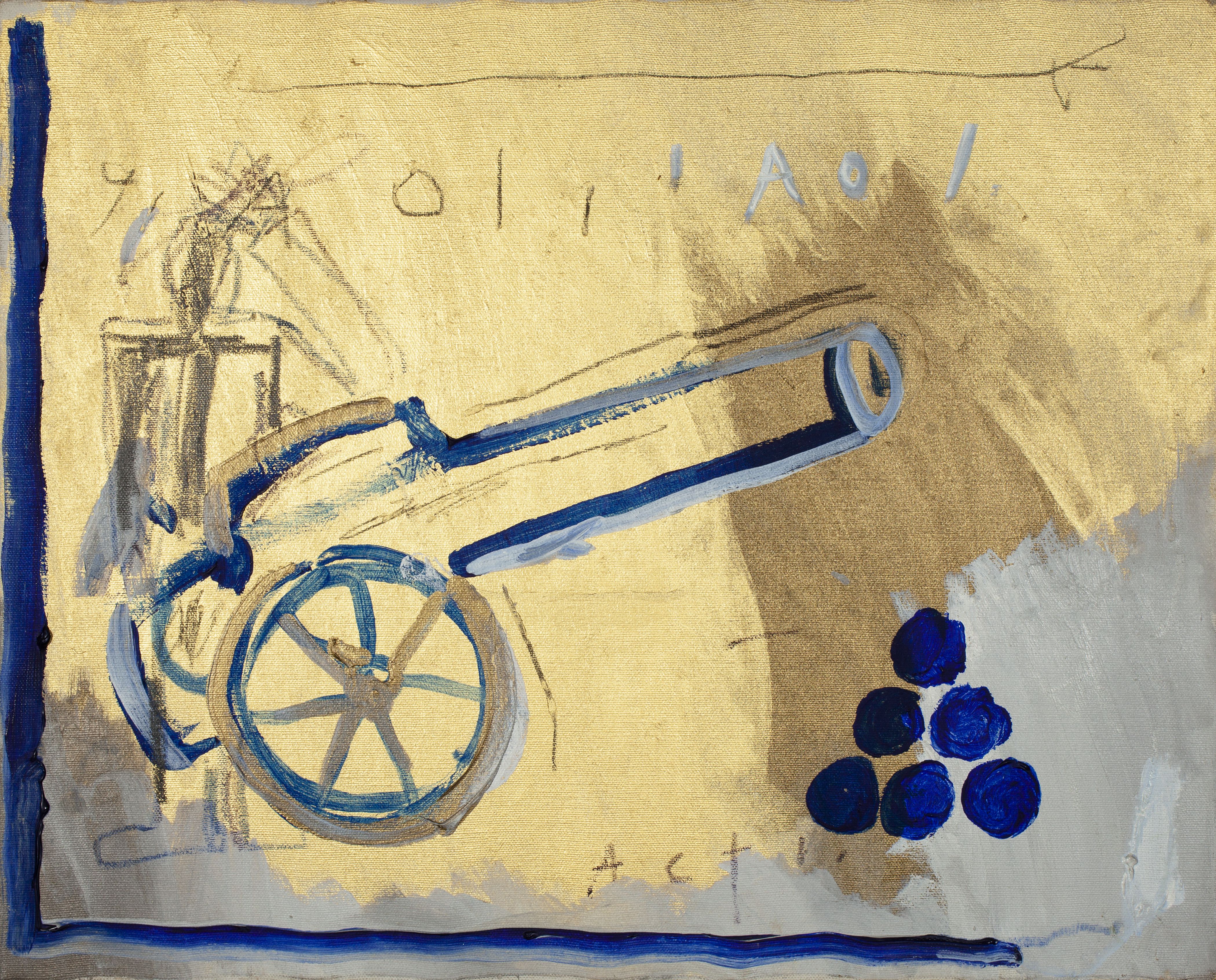 art work featuring cannon on blurred background
