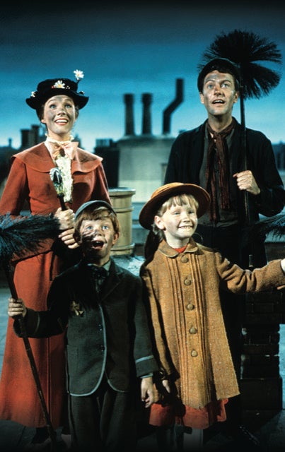 Characters from early 1900s depicted in Mary Poppins movie photo.