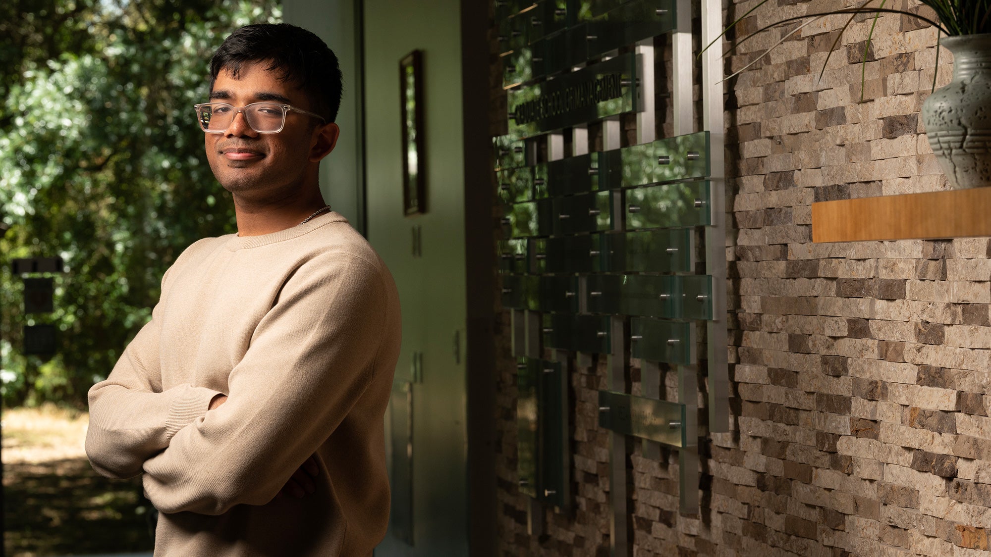 Student with his arms crossed