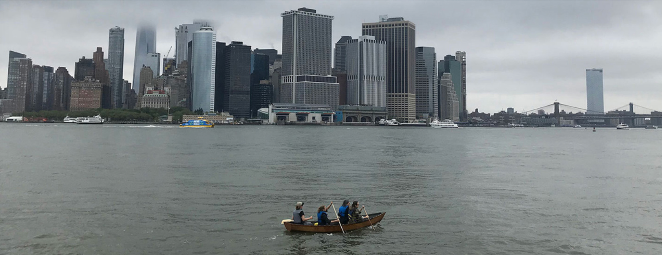 The Tide and Current Taxi is a rowboat taxi in the New York Harbor, operated by the artist Lorenz. Each trip is planned to coincide with strong tidal currents. (Marie Lorenz/courtesy)