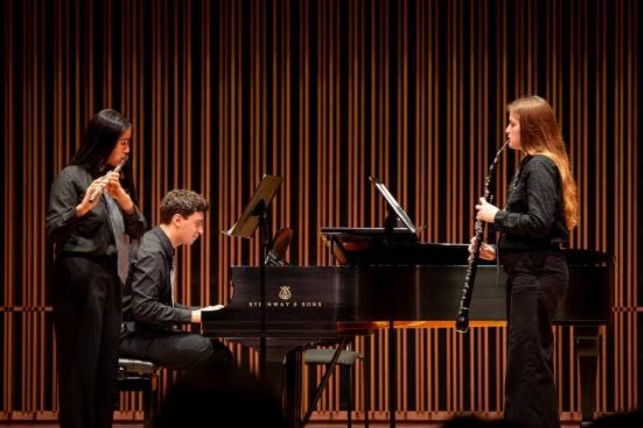 Students perform at a recent student chamber music concert in the Recital Hall at the Ann E. Pitzer Center. (Carol Kepler/UC Davis)