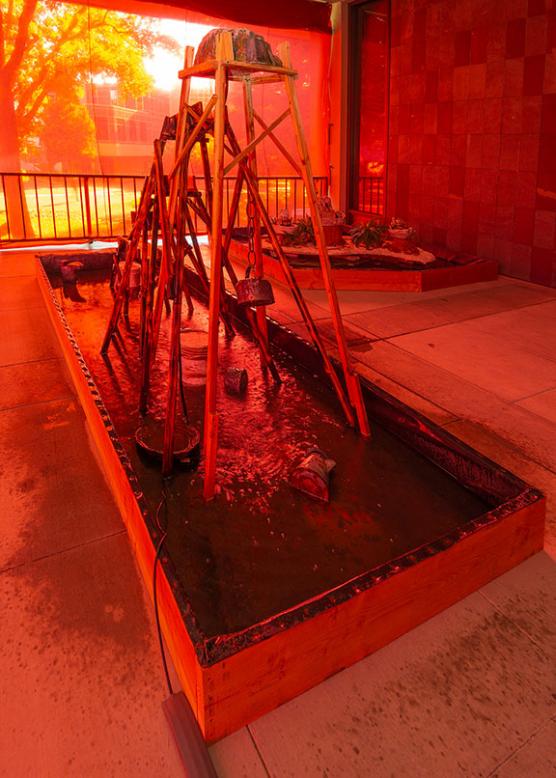 Orange colored hue sculpture illustration