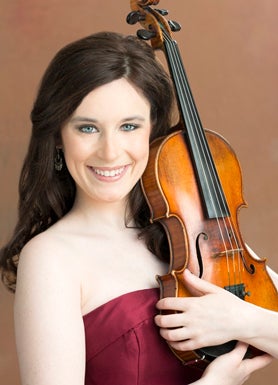 Andrea Segar with violin, portrait