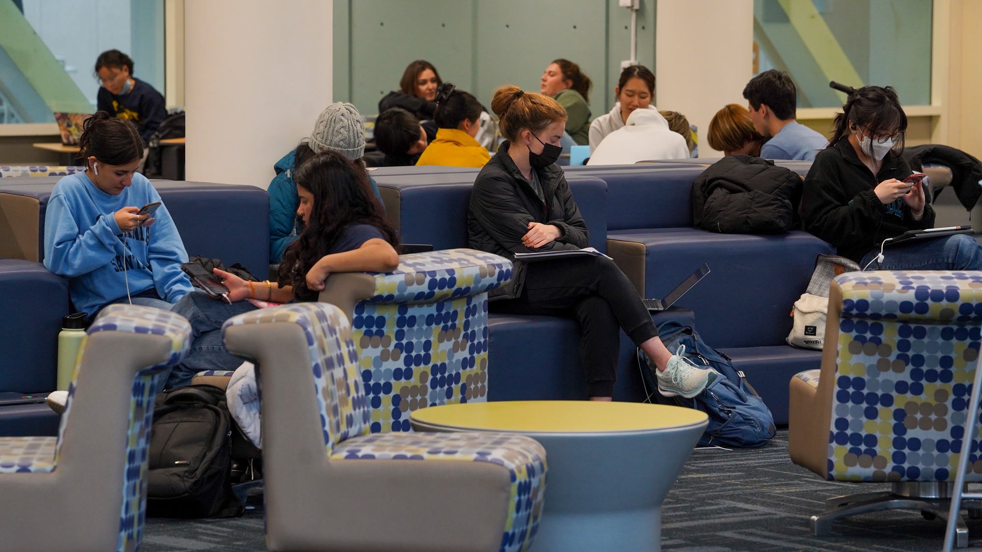 Students in Memorial Union lounge