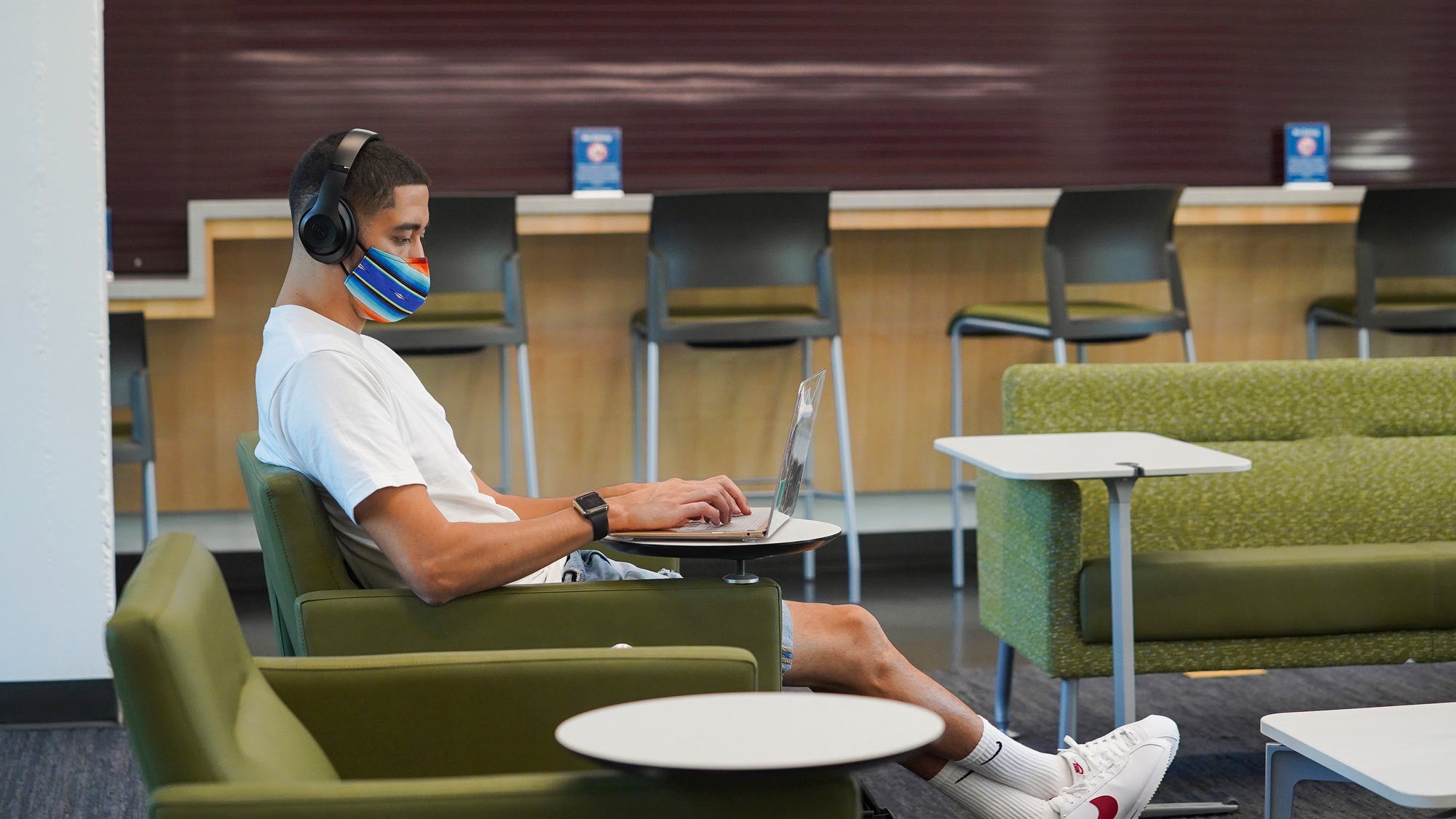 Man in Walker Hall lounge