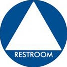 Gender-neutral restroom sign (triangle)