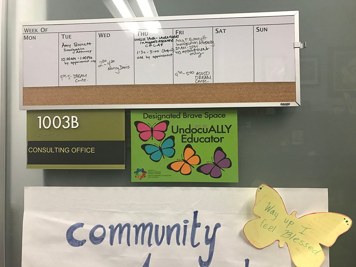 UndocuAlly Placard on an office wall.