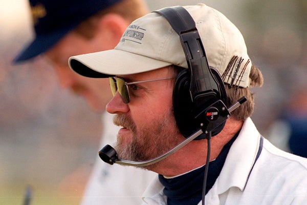 Fred Arp, headphones on, during game