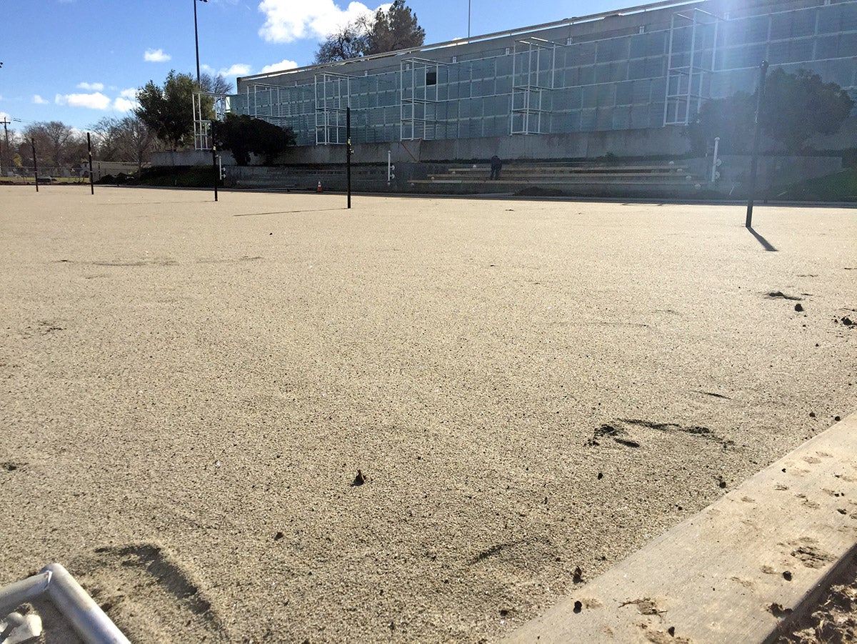 Beach volleyball courts at UC Davis.
