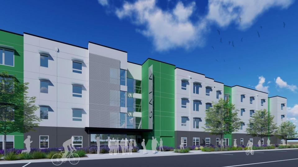 Artist's rendering of new student housing.