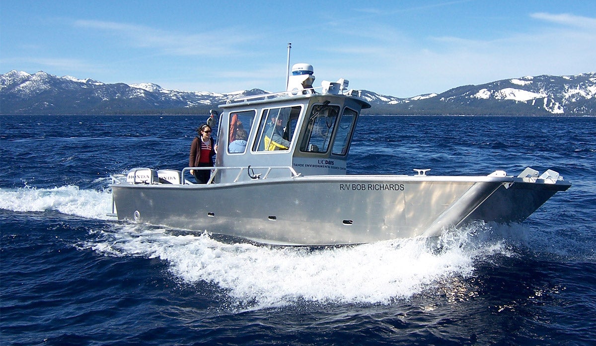 Research boat on Lake Tahoe.