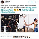 TJ Shorts and AJ John recreate a photo of LeBron James and Dwyane Wade.
