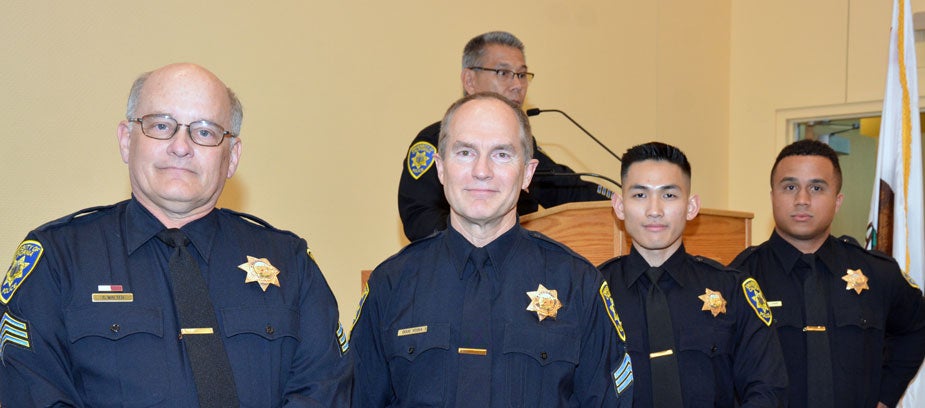 Sergeants and officers, in uniform