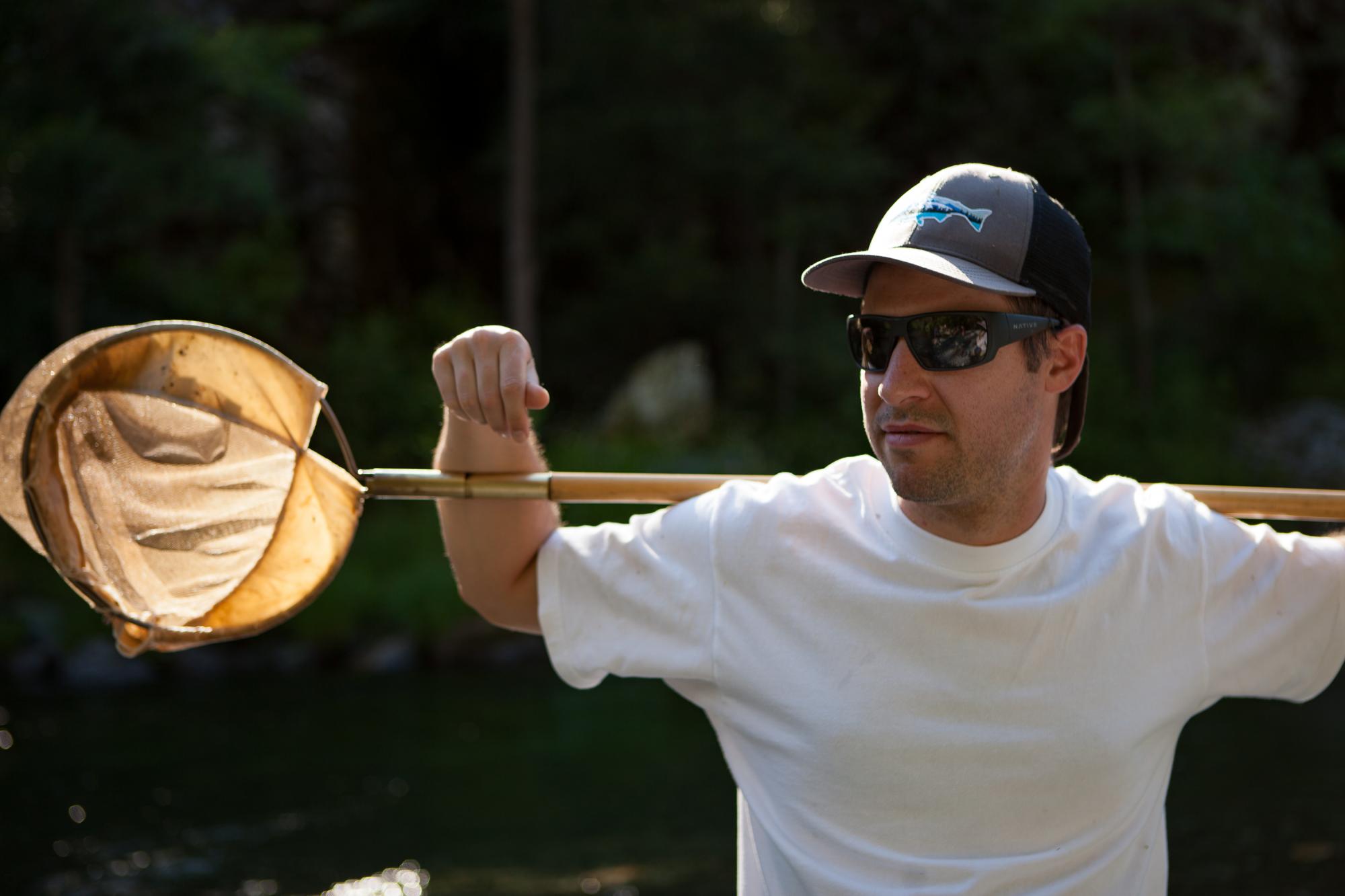 Man with fishing net