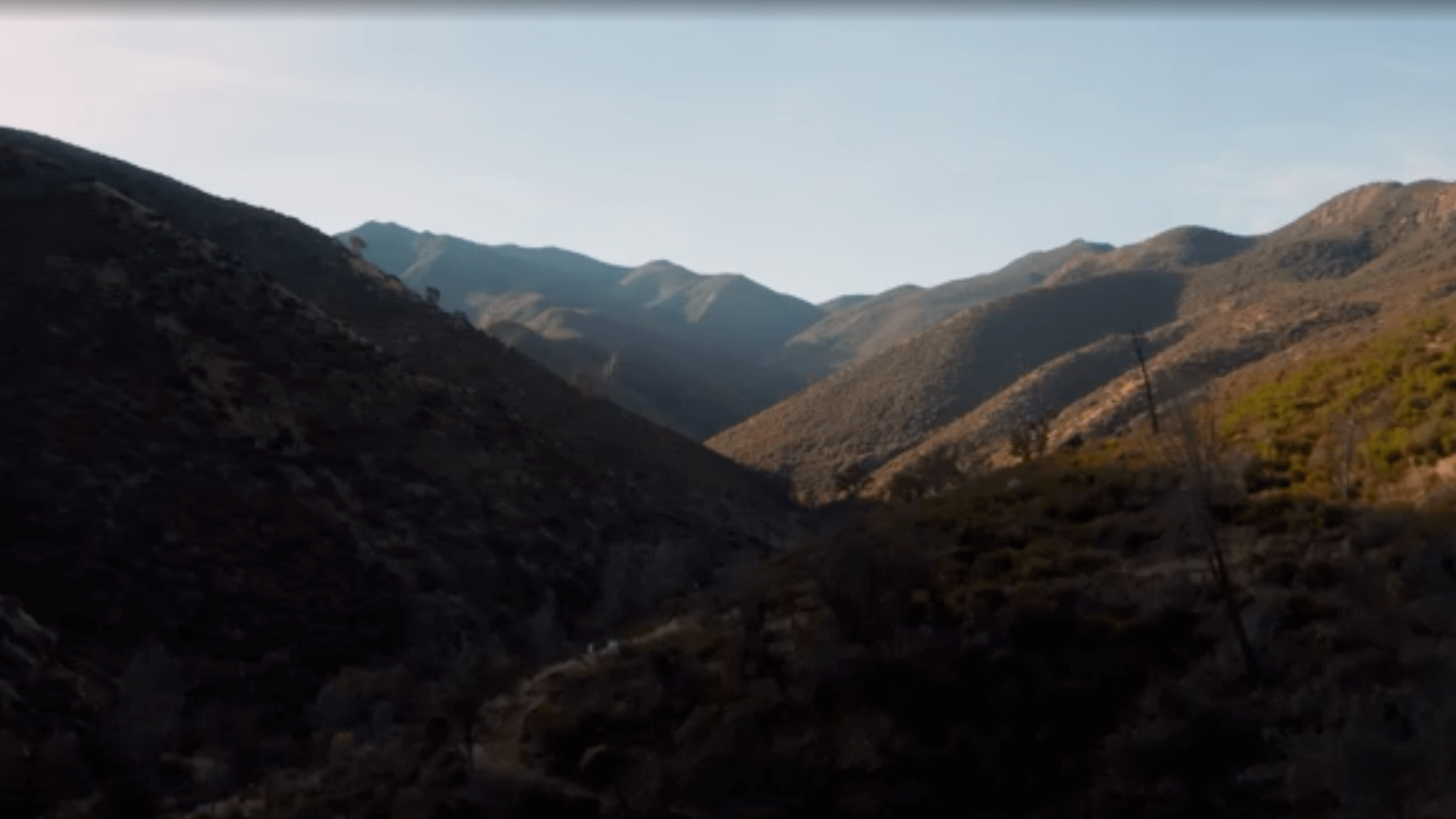 aerial view of the California foothills