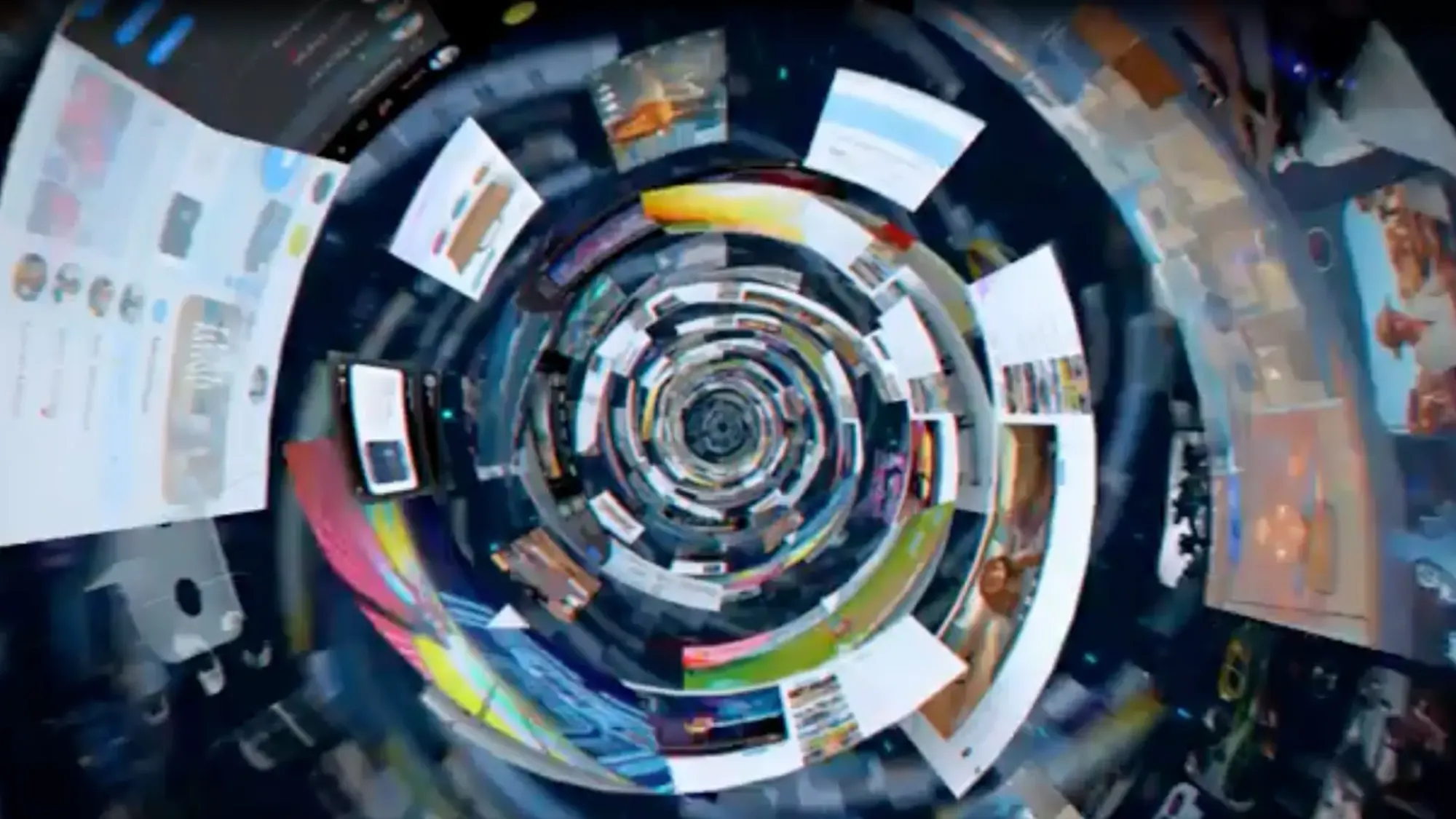 a swirling vortex of internet content