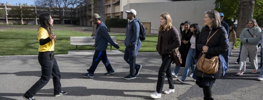 Prospective students taking a group tour