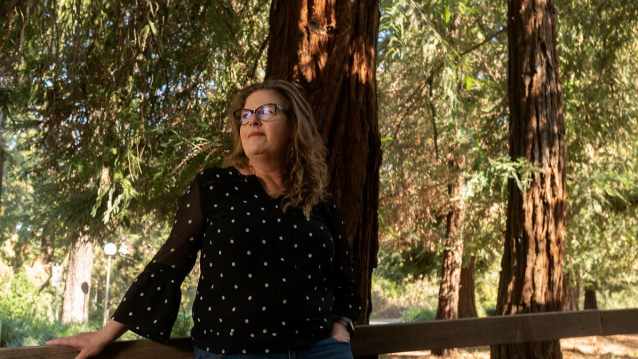 Andrea Ross in Redwood Grove, portrait