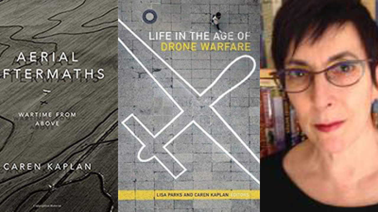 2 book covers and mugshot (Caren Kaplan)