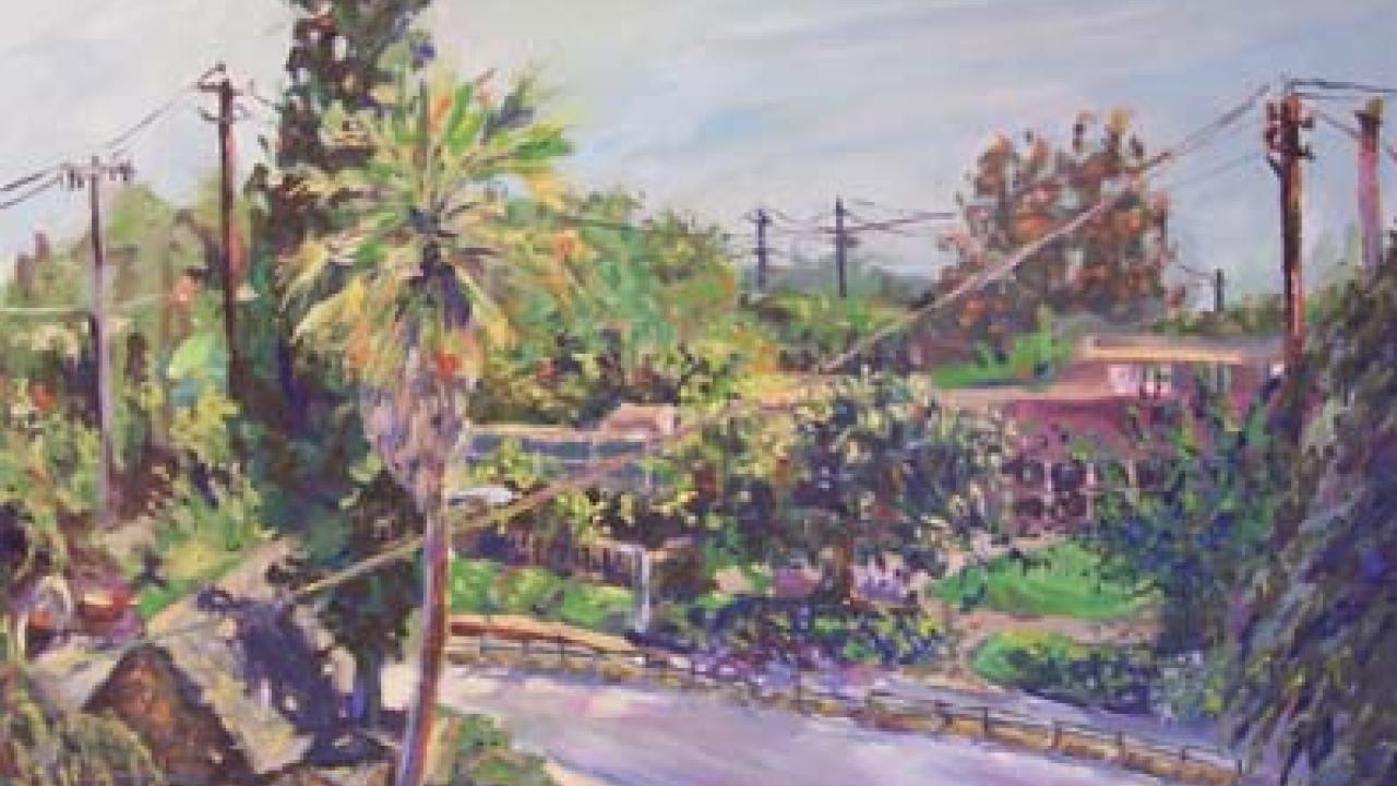 Brandon Tucker's oil painting Downtown Davis.