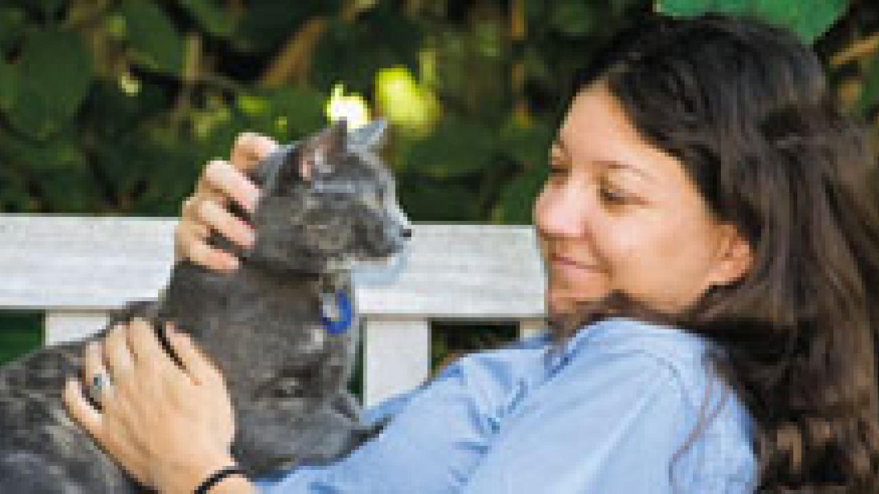 Anna Smith and her cat, Steve.