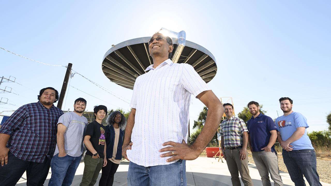 Engineers at solar power facility