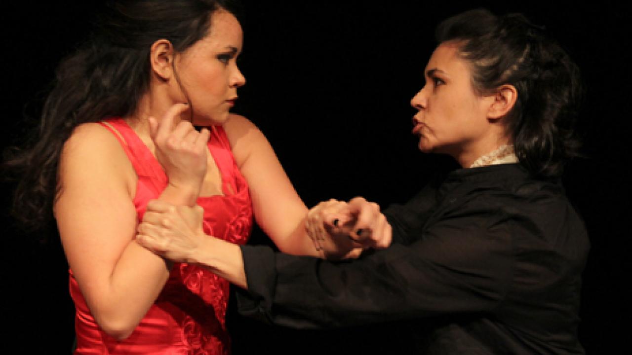 Photo: Malia Abayon and Maria Candelaria in "The House of Barnarda Alba." 