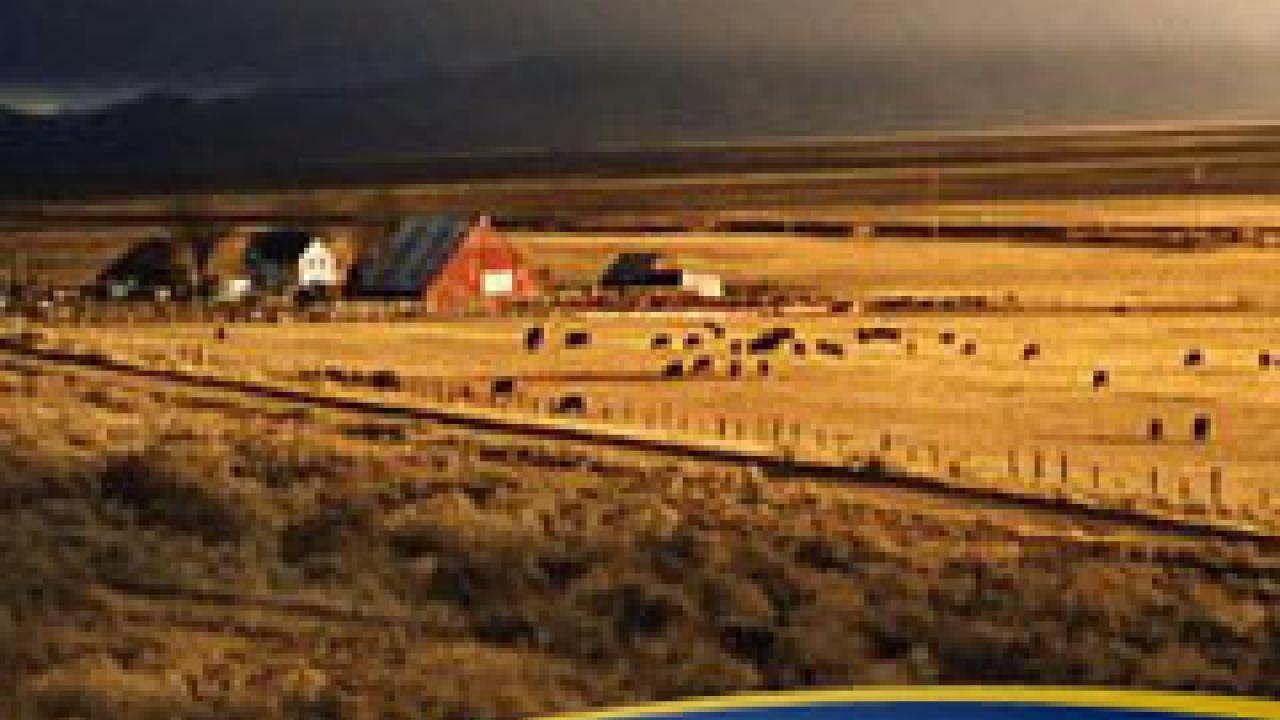 Photo graphic: iTunes album cover with rural farmland