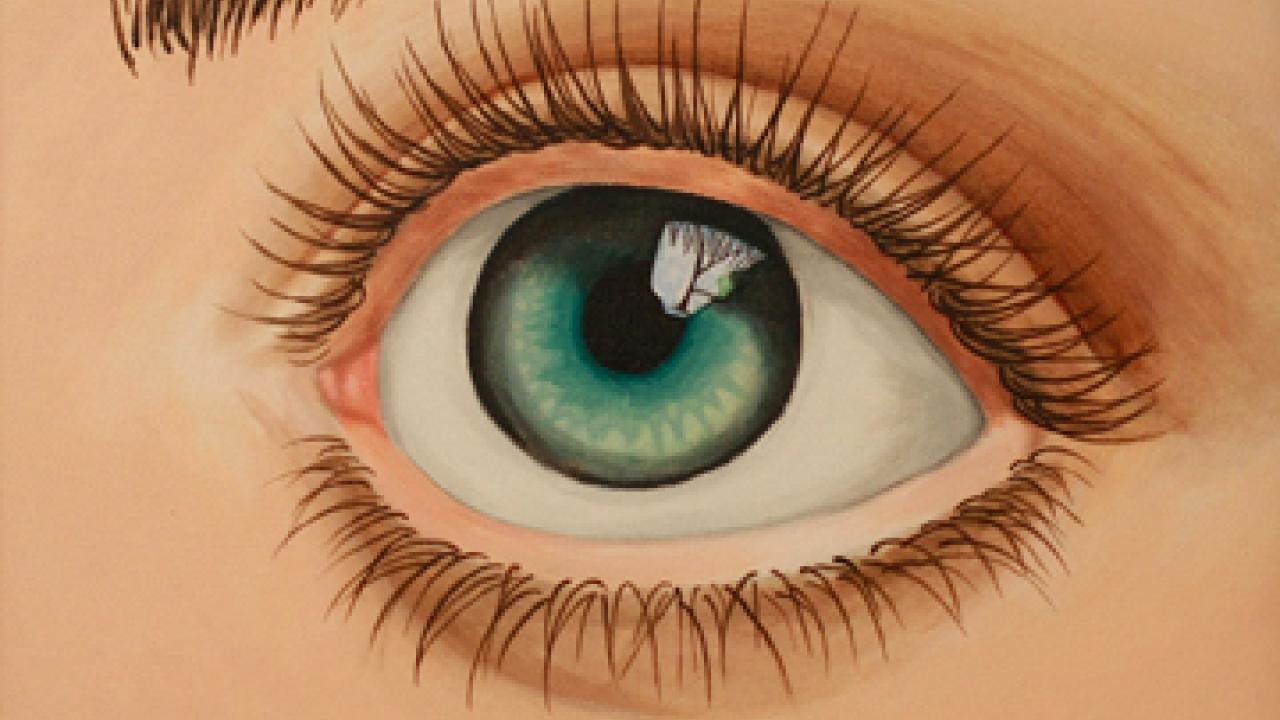 Artwork by Kristina Taylor, "Sanya Richards-Ross"; Melinda Zavala, "One Eye"; and Brandon Tucker, "Memory"