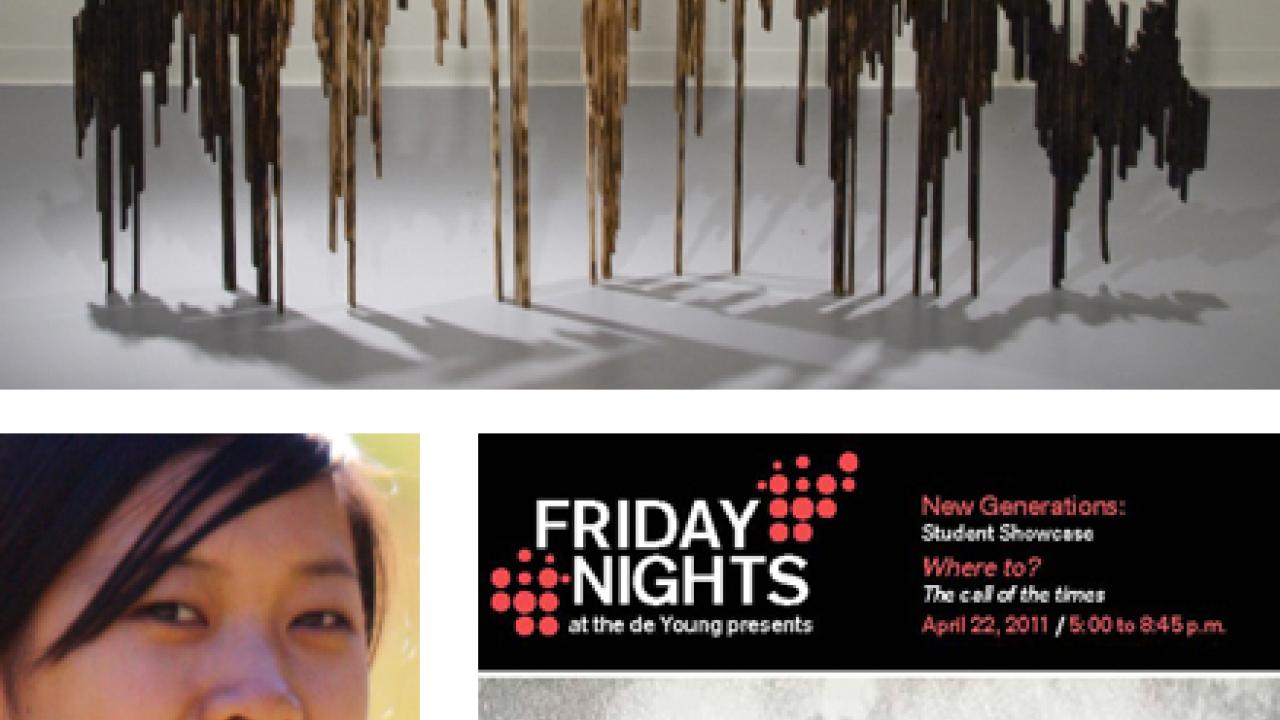 Photo 4): Artists Stephanie Lin (Burn) and Prerna Dudani (The Wind) and their works