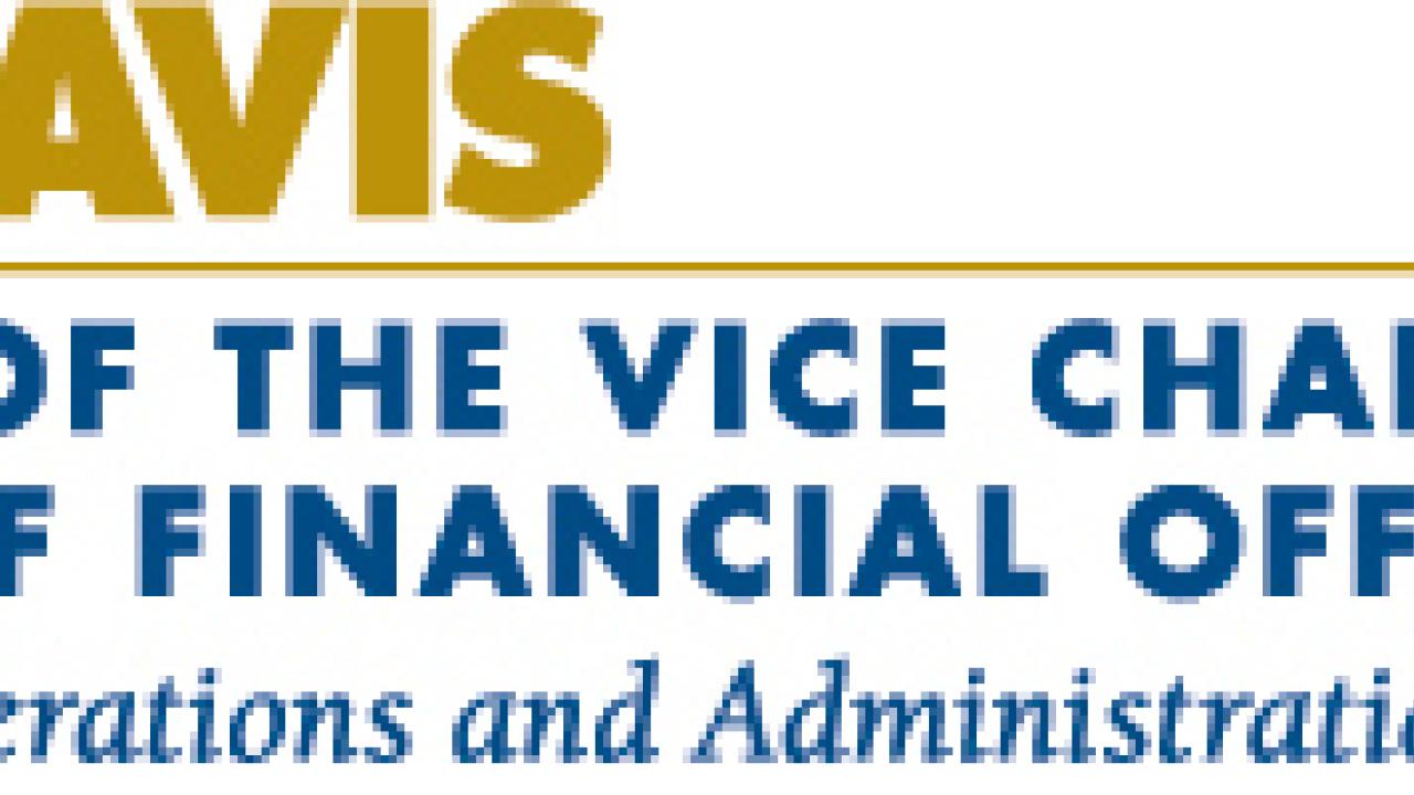 Wordmark: UC Davis Office of the Vice Chancellor and Chief Financial Officer-Finance, Operations and Administration