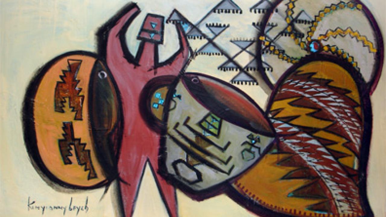 Untitled acrylic on canvas (1975) by Kin-ya-onny beyeh (Carl Nelson Gorman)