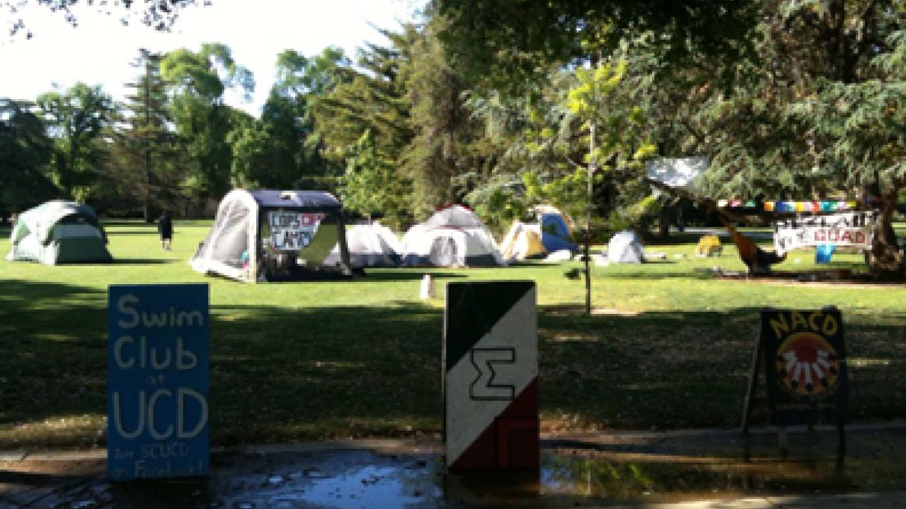 Tents on the north end of the Quad, May 18, 2010.