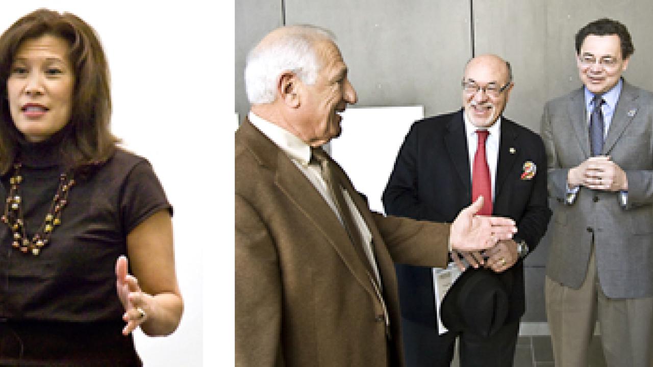 Photos (2): Tani Cantil-Sakauye (alone) and with Bernard Orsi,
Yeoryios Apallas and Dean Kevin R. Johnson