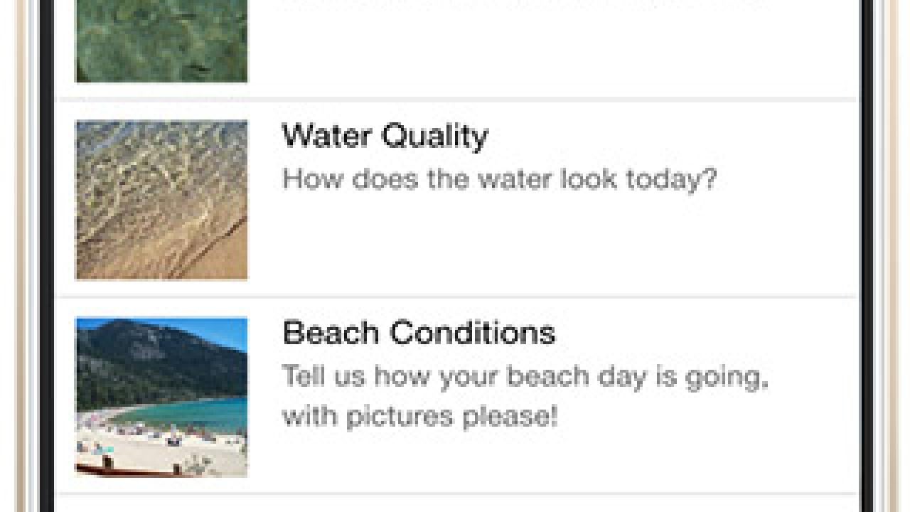 The citizen science app launched by UC Davis Tahoe Environmental Science Center lets beach-goers contribute to data about the lake. 
Credit: UC Davis 