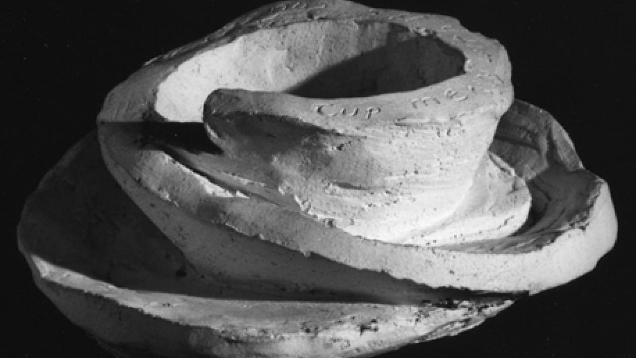 "Cup Merging With Saucer," an early work by Bruce Nauman