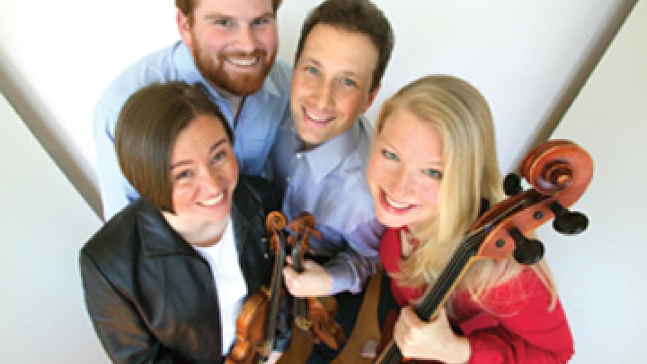 The Cypress String Quartet comprises Cecily Ward, violin; Ethan Filner, viola; Tom Stone, violin; and Jennifer Kloetzel, cello.
