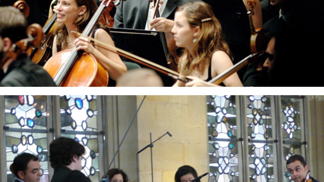 Photos (2): West-Eastern Divan Orchestra and one of its ensembles