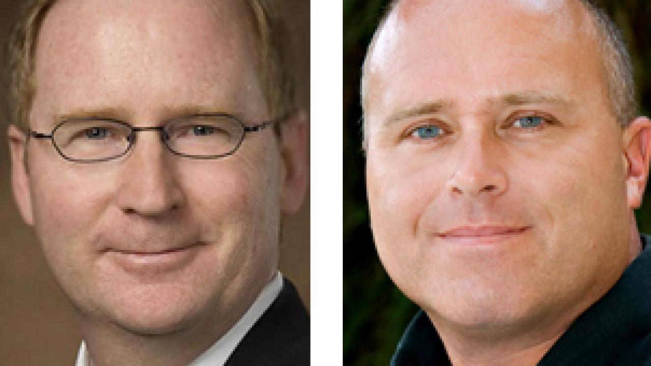 Photos (2): Michael Lairmore, dean, School of Veterinary Medicine; and Matt Carmichael, police chief