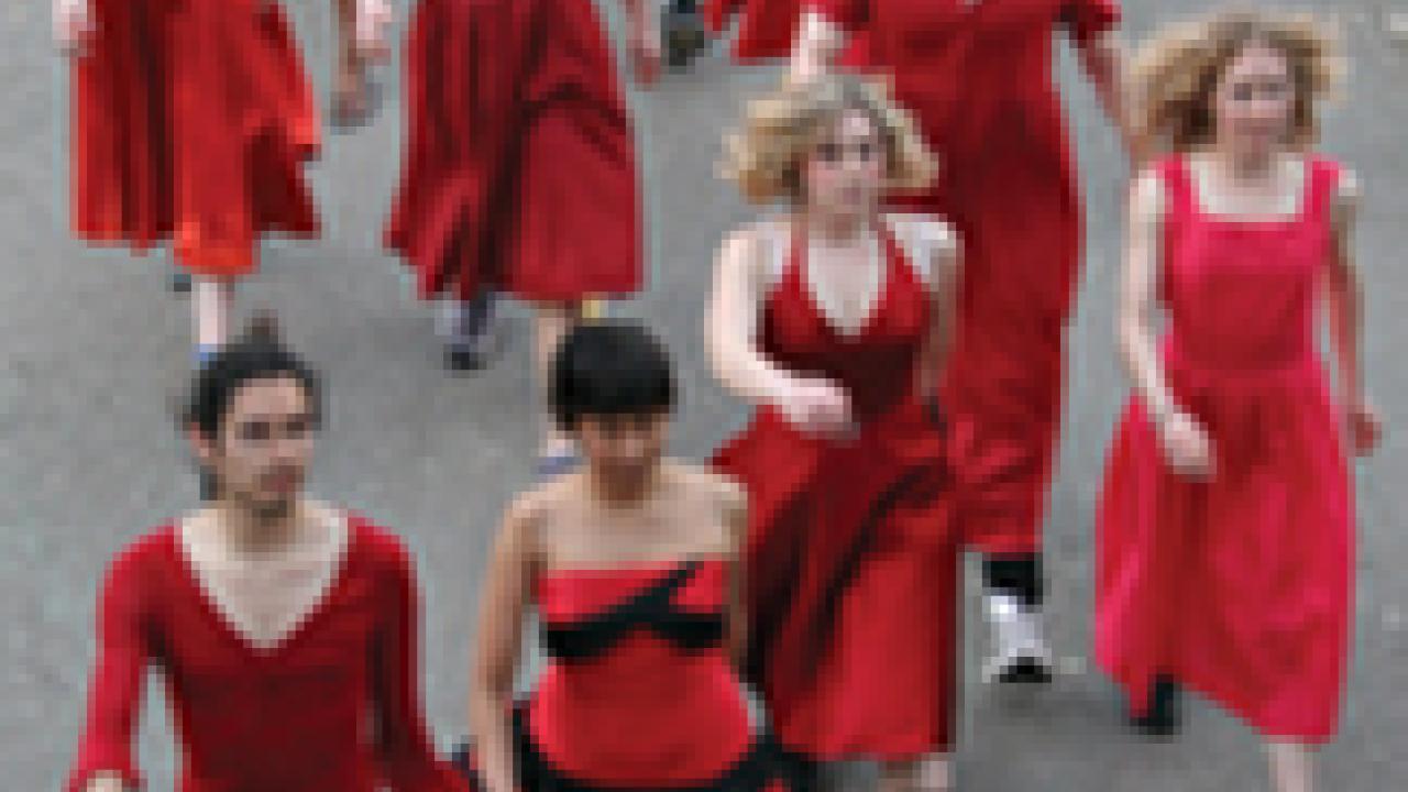 Costumed students took to the streets of Davis for Eric Kuper&rsquo;s Catch Cradle in last year&rsquo;s festival.