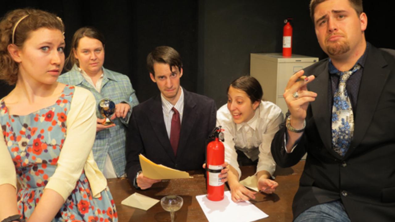 Photo: "The Memorandum" cast includes Hannah Sharafian, Paige Greco, John Malin, Anna Chalmers and Brendan Crotty.